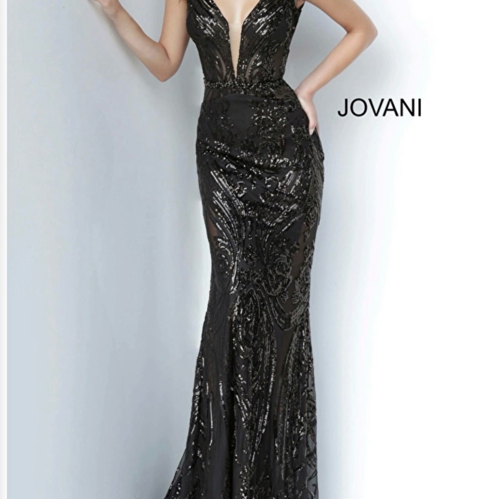 Jovani Black Sequin Prom Dress